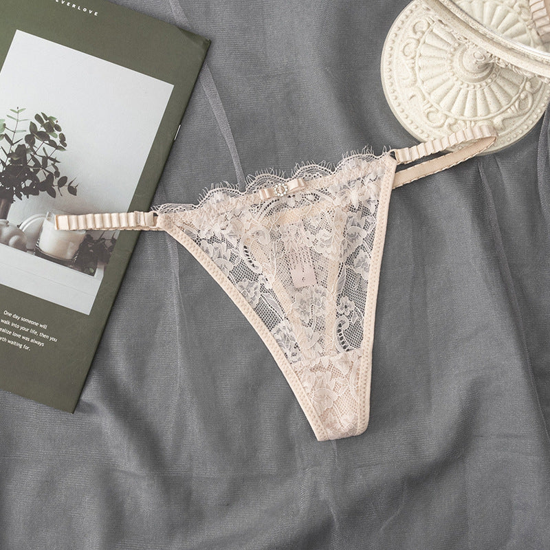 Low-waisted sheer cotton and nylon lingerie briefs