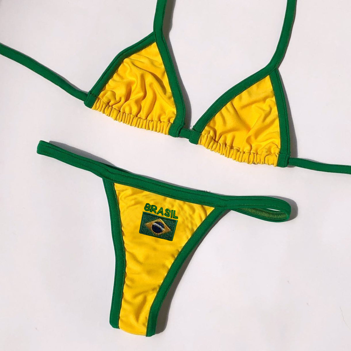 Blue shaping polyester intimate bikini sets - image 3