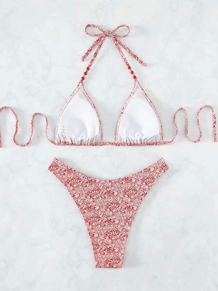 Stylish halter polyester bikini sets - image 4