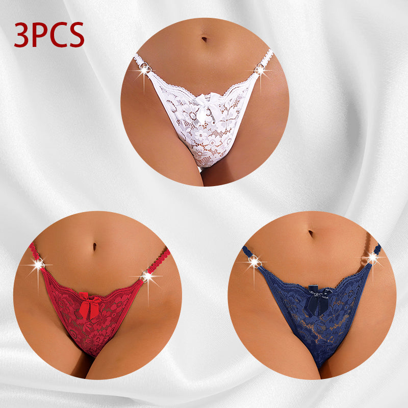 Seamless floral lace and mesh lingerie briefs