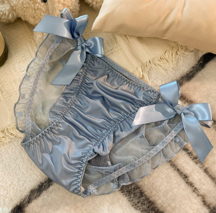 Low-waisted breathable lace and nylon lingerie briefs - image 4