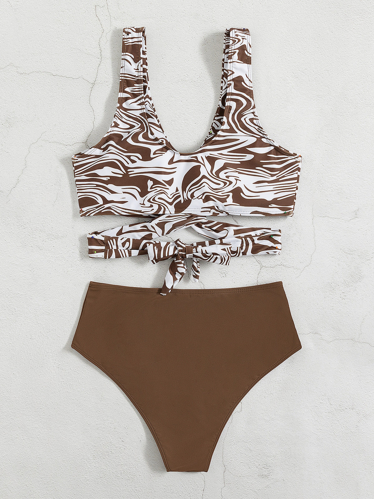 Stylish high-waisted polyester bikini sets - image 4
