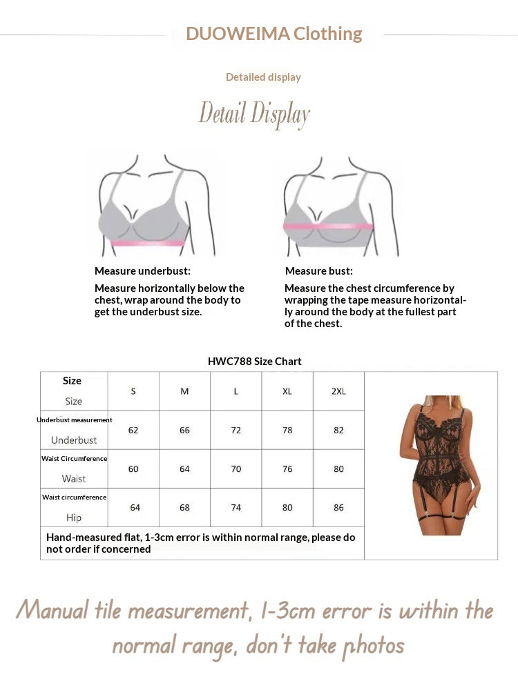 Sheer cutout lace lingerie skirt sets - image 4