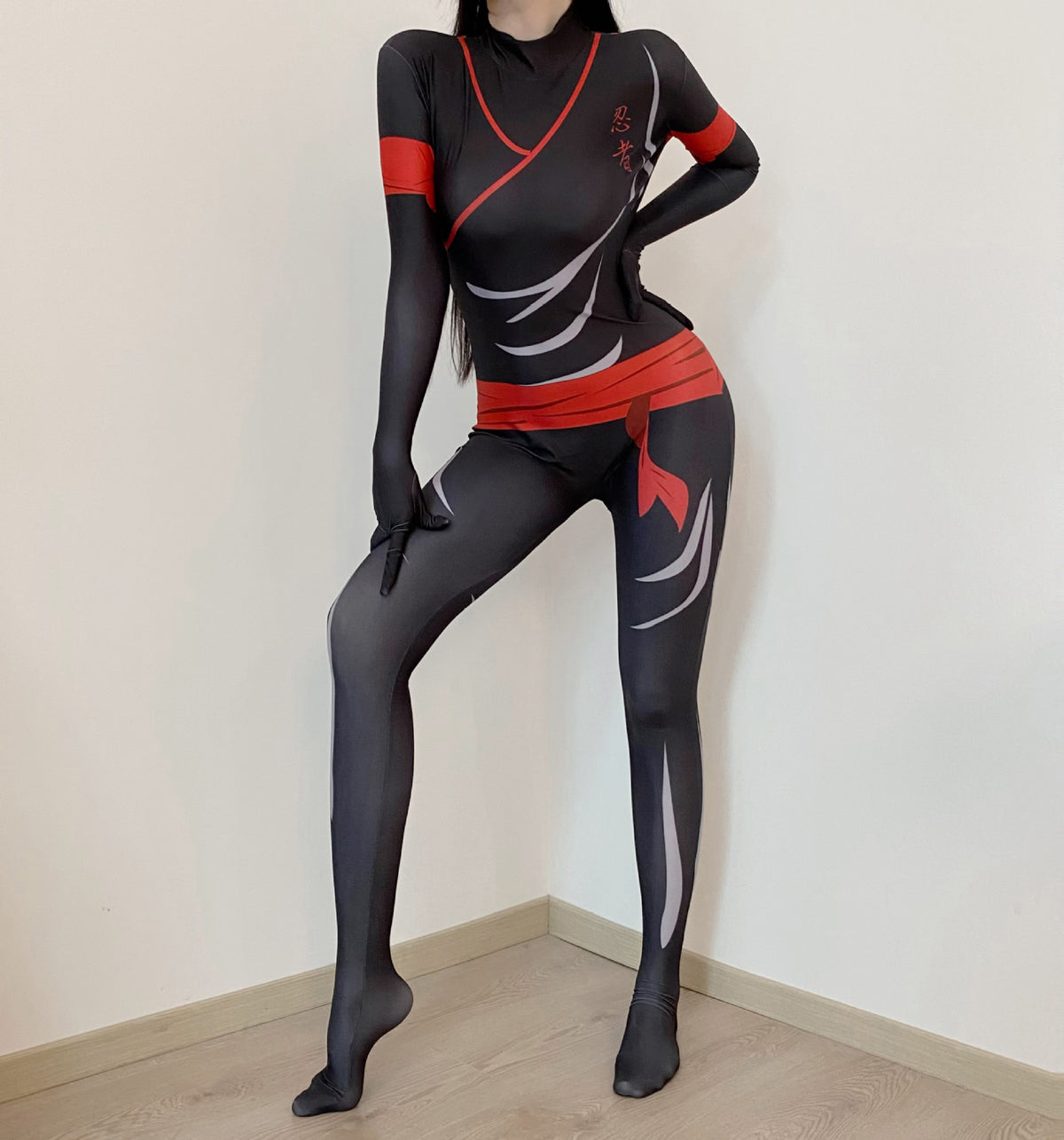 Black fantasy polyester intimate lingerie bodysuit - product image 2