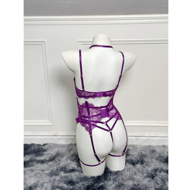 Halter push-up lace lingerie sets - image 4