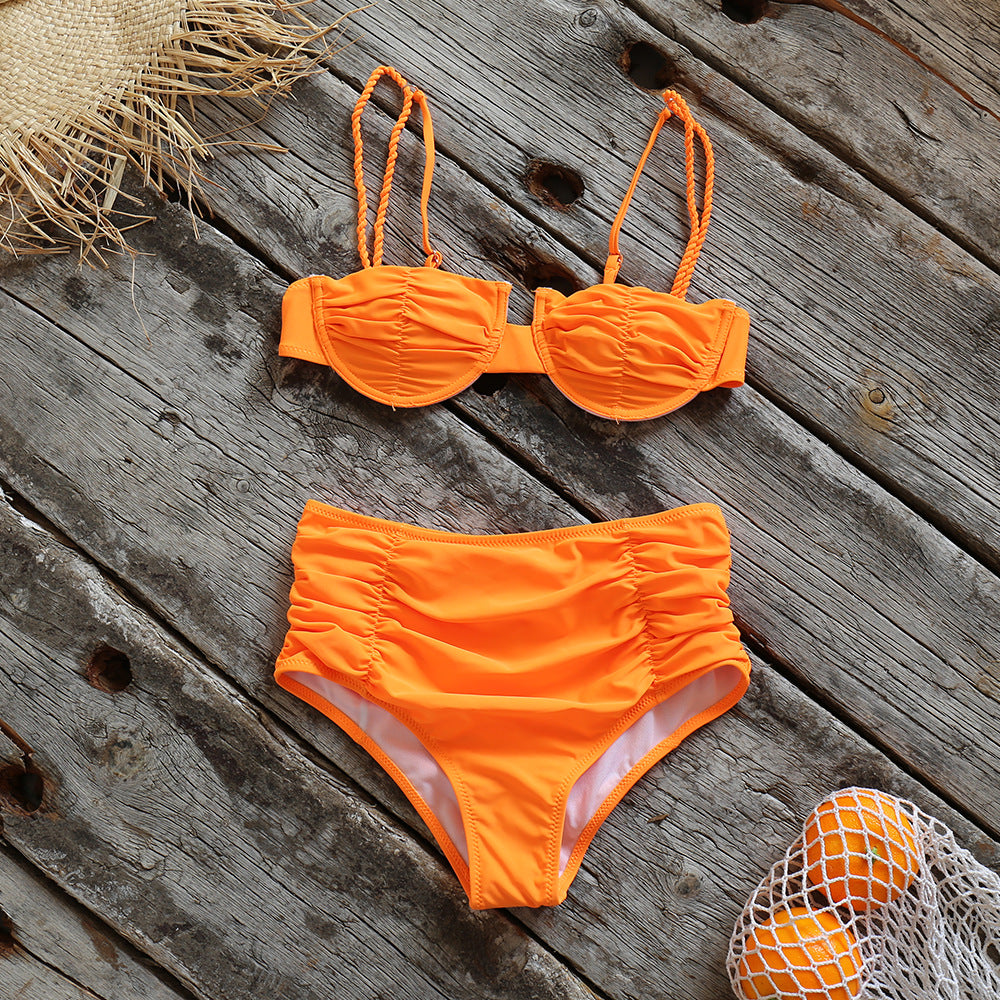 High-waisted floral polyester and nylon bikini sets - image 4