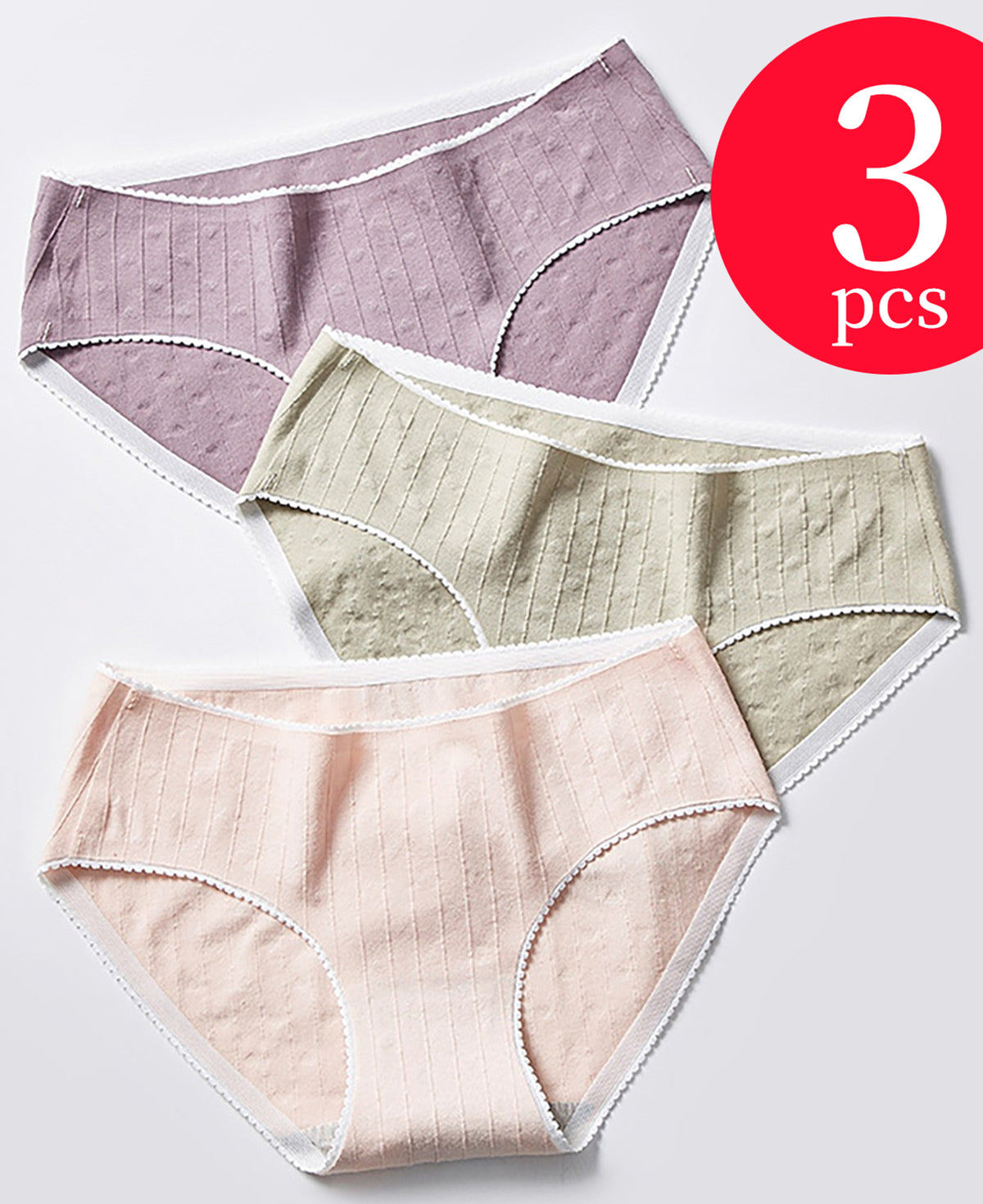 Low-waisted seamless breathable cotton lingerie briefs