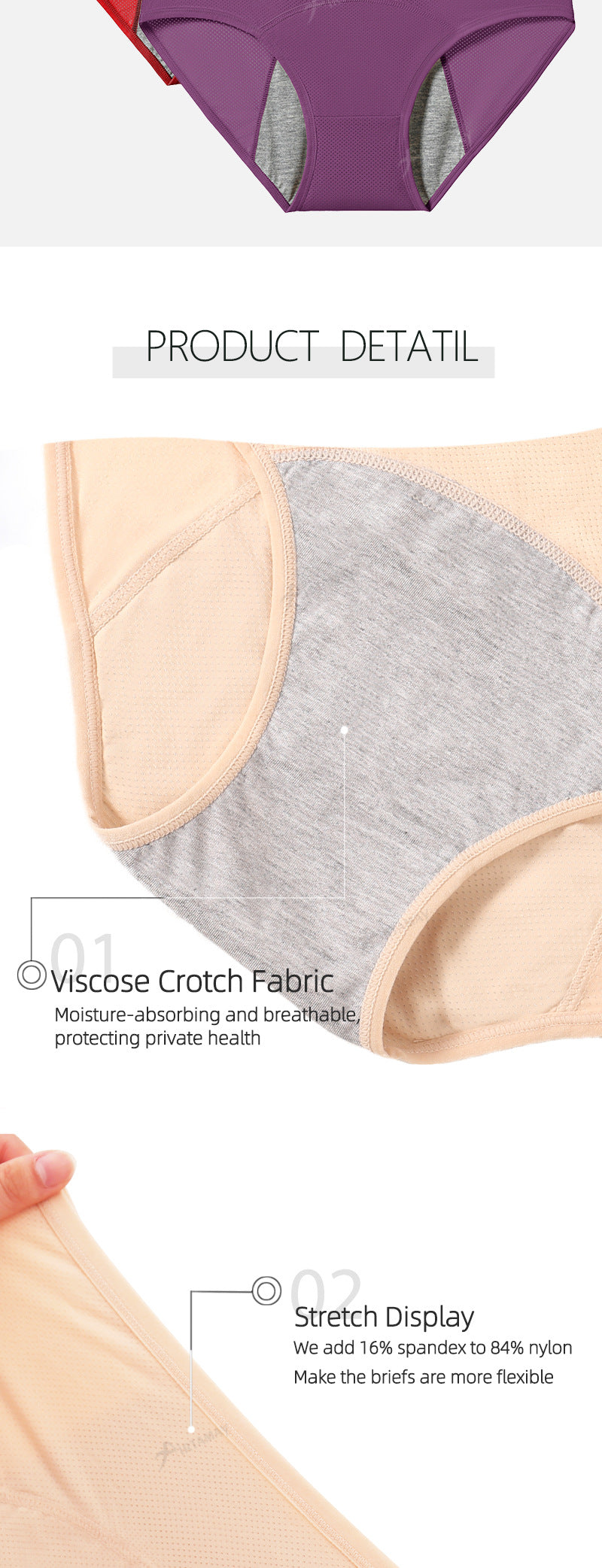 Elegant feminine nylon lingerie briefs - image 4