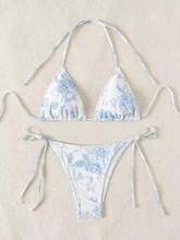 Halter floral lace and polyester bikini sets - image 4