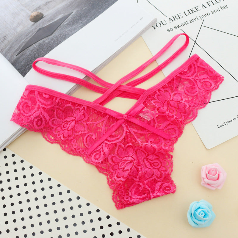 Low-waisted sheer lace and cotton lingerie briefs - image 4