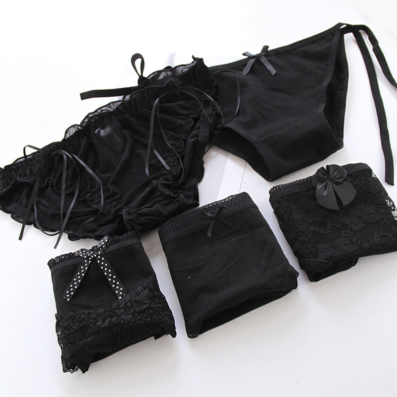 Breathable lace and cotton lingerie briefs - image 4