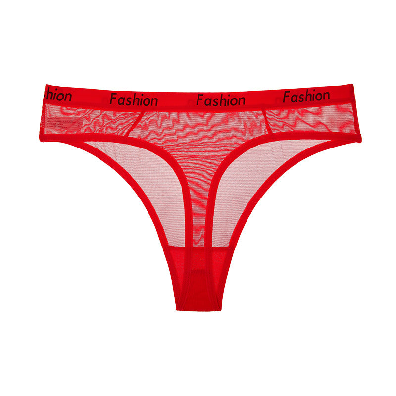 Low-waisted seamless sheer cotton lingerie briefs