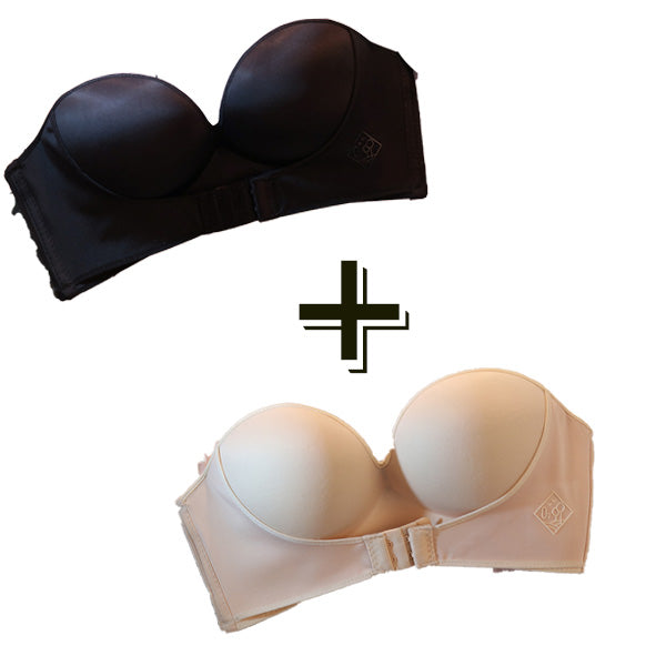 Underwire seamless strapless cotton and nylon bras