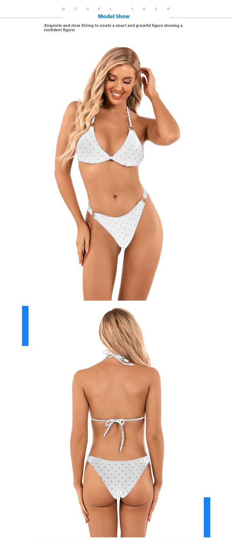 Plus-size backless polyester and spandex bikini sets - image 4