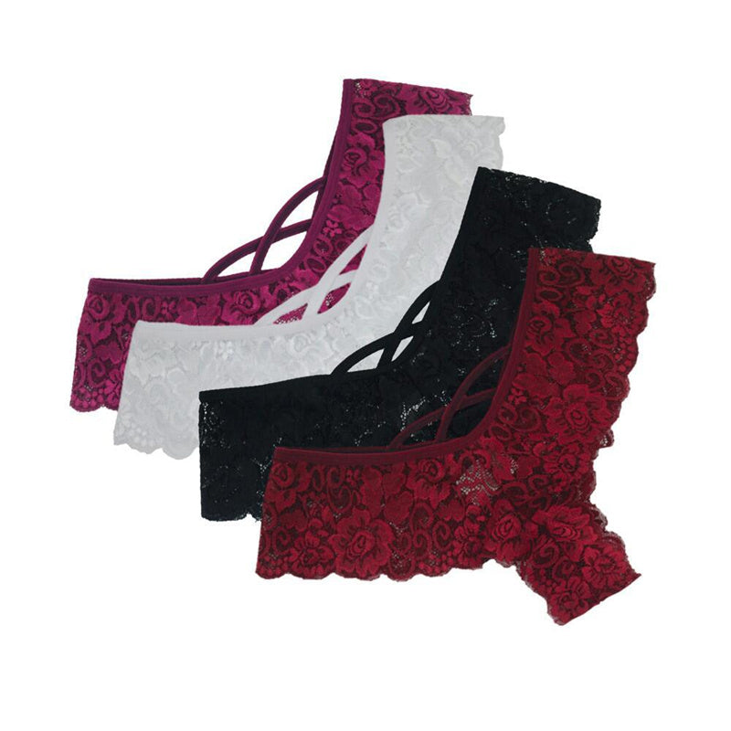 Elegant plus-size lace lingerie briefs