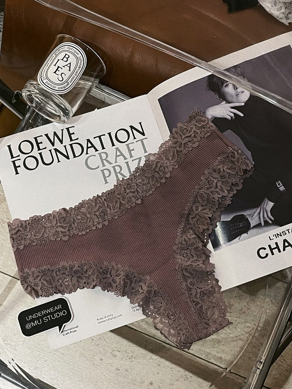 Breathable lace and cotton lingerie briefs - image 4
