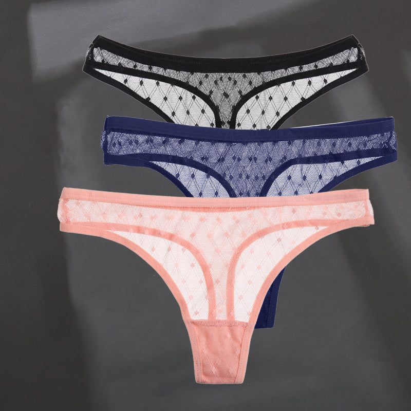 Elegant breathable lace lingerie briefs