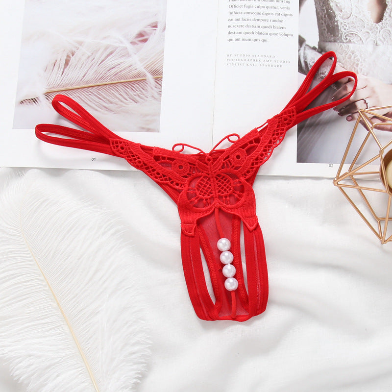 Sheer embroidered spandex lingerie briefs - image 3