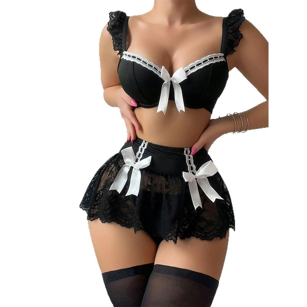 Uniform Lace and Polyester Lingerie Skirt Sets product image