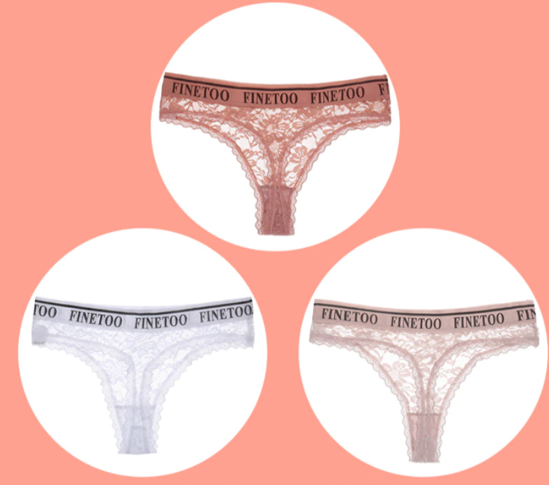 Low-waisted lace and cotton lingerie briefs - image 2