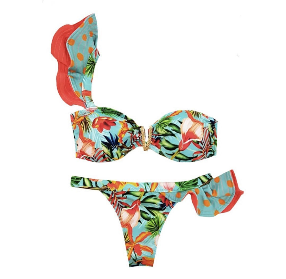 Backless cotton nylon intimate bikini sets