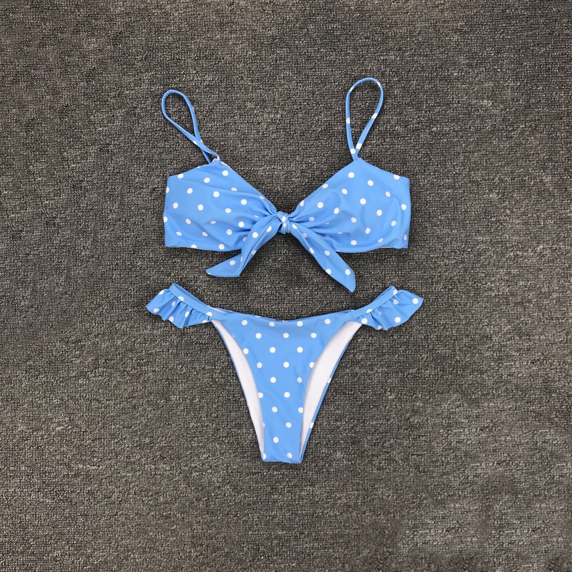 Blue polyester lingerie bikini set - product image 1