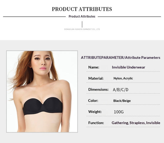 Push-up seamless strapless shaping polyester bras - image 1