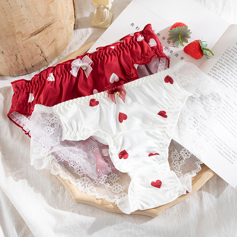 Low-waisted lace and cotton lingerie briefs - image 3