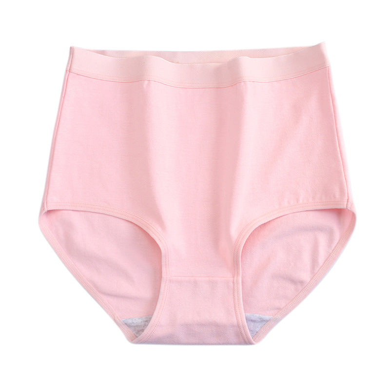 High-waisted plus-size cotton lingerie briefs