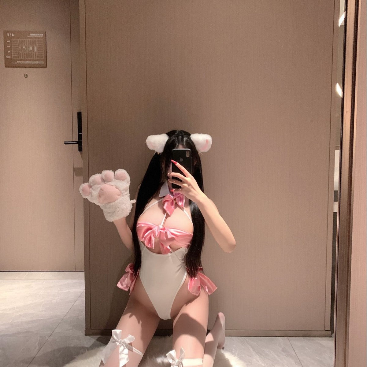 Crotchless uniform lace lingerie skirt sets