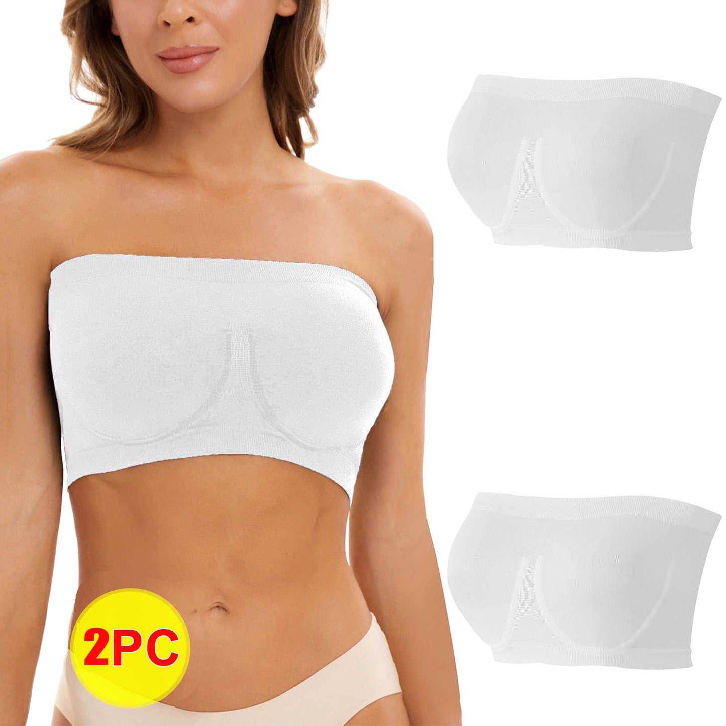 Plus-size strapless nylon and spandex bras