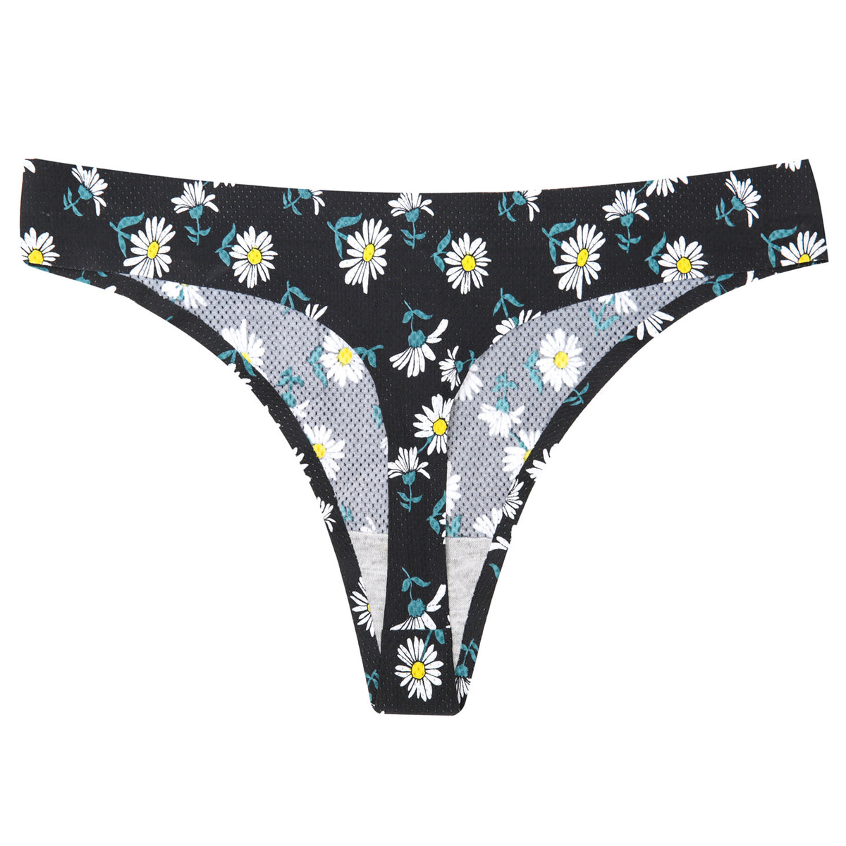 Low-waisted seamless floral cotton lingerie briefs - image 3