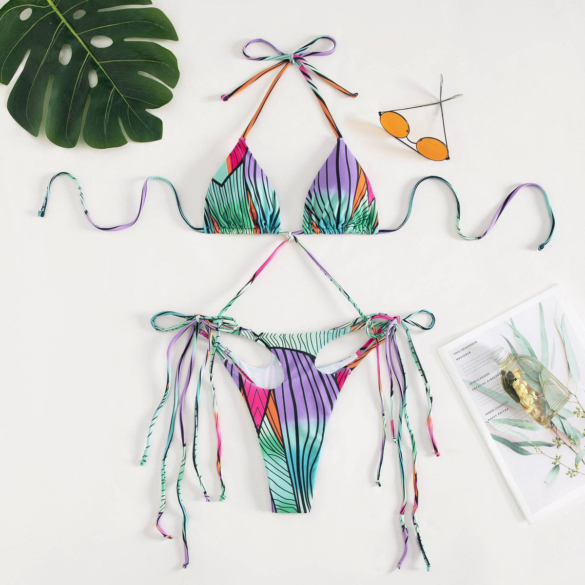 Green nylon lingerie bikini sets - image 3