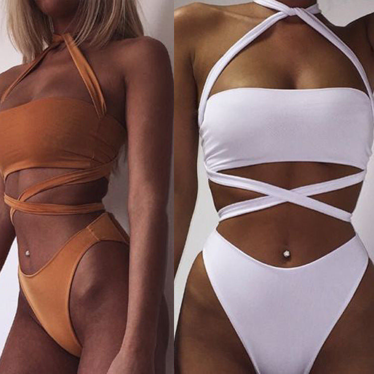 White cotton and polyester bikini sets - image 3