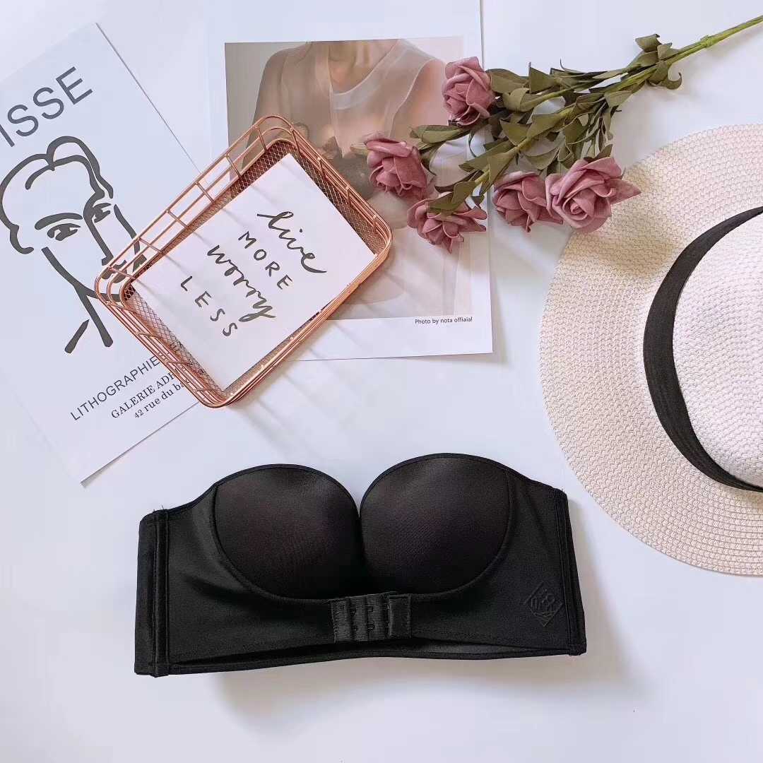 Underwire seamless strapless cotton and nylon bras