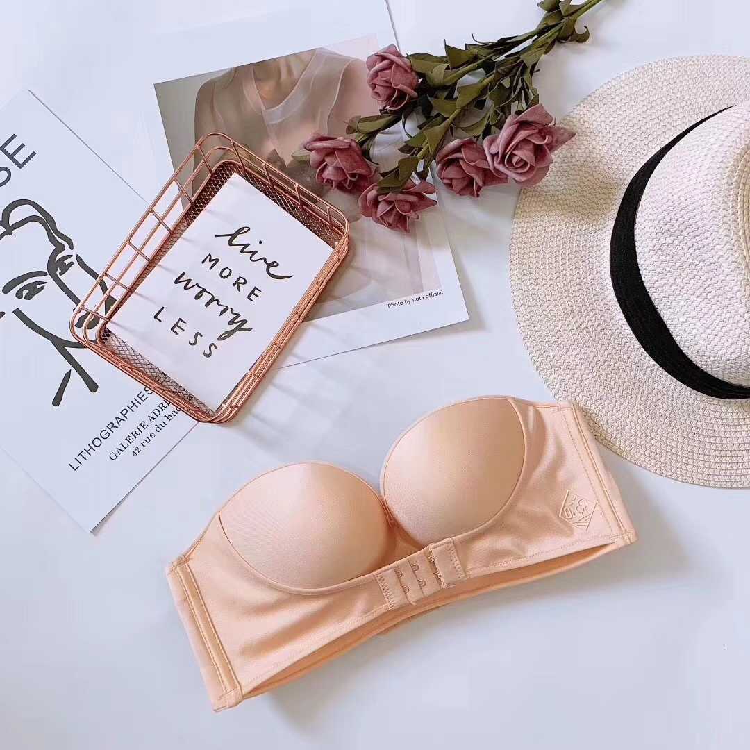 Underwire seamless strapless cotton and nylon bras