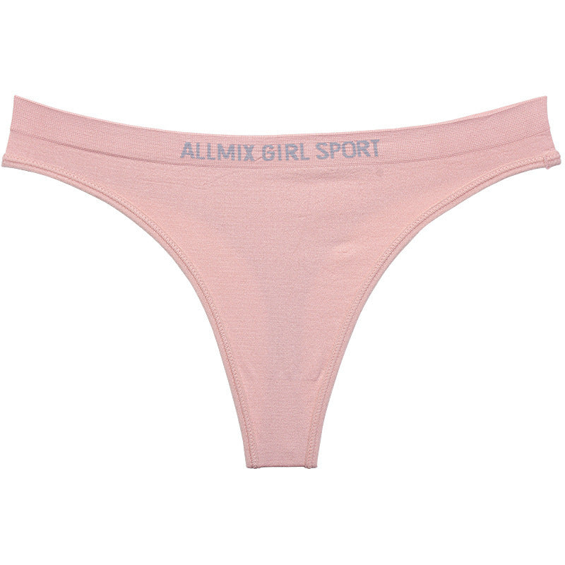 Low-waisted seamless cotton and nylon lingerie briefs