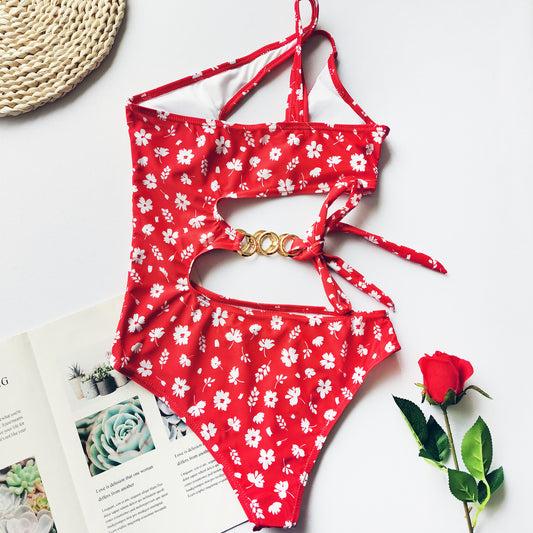 Floral one-piece polyester intimate lingerie bodysuit - product image 1