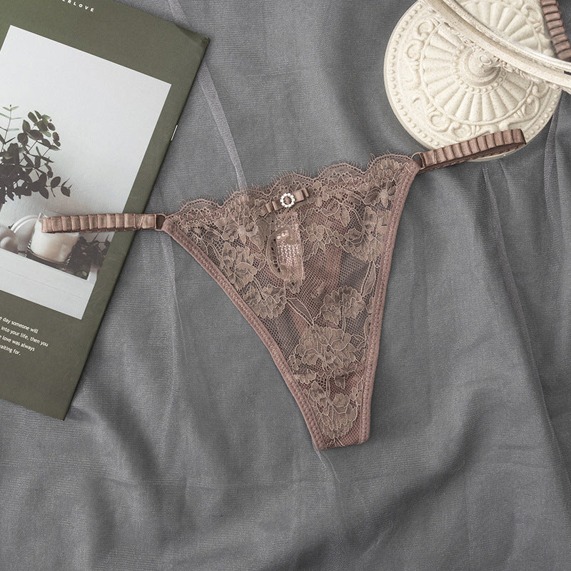 Low-waisted sheer cotton and nylon lingerie briefs - image 1