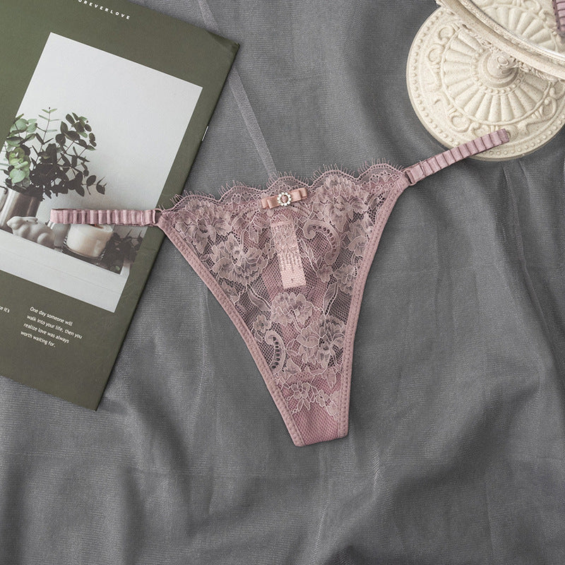 Low-waisted sheer cotton and nylon lingerie briefs