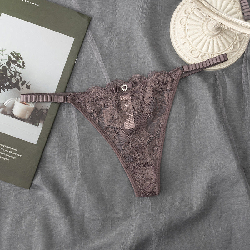 Low-waisted sheer cotton and nylon lingerie briefs