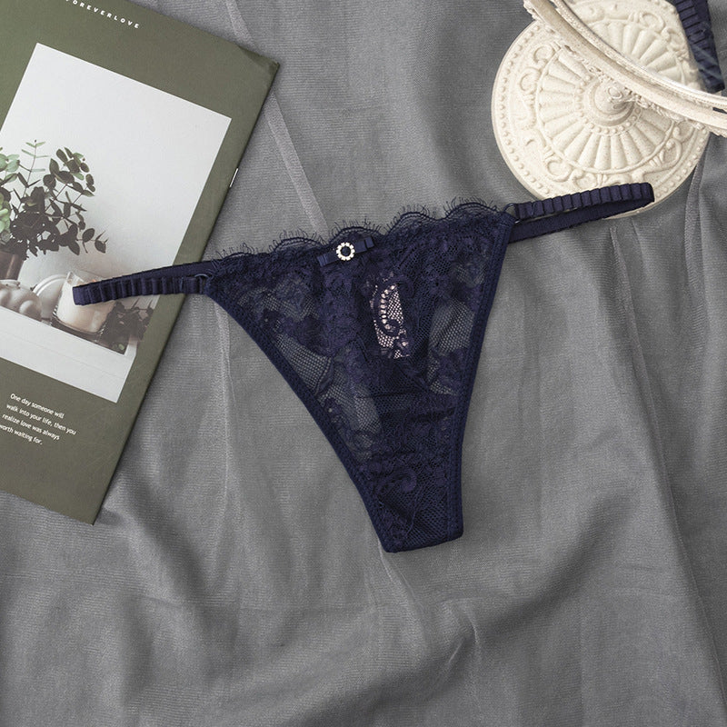 Low-waisted sheer cotton and nylon lingerie briefs