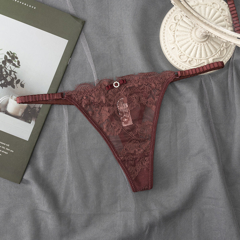 Low-waisted sheer cotton and nylon lingerie briefs