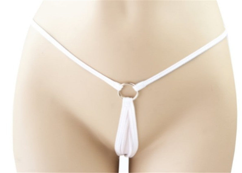 Elegant crotchless spandex lingerie briefs