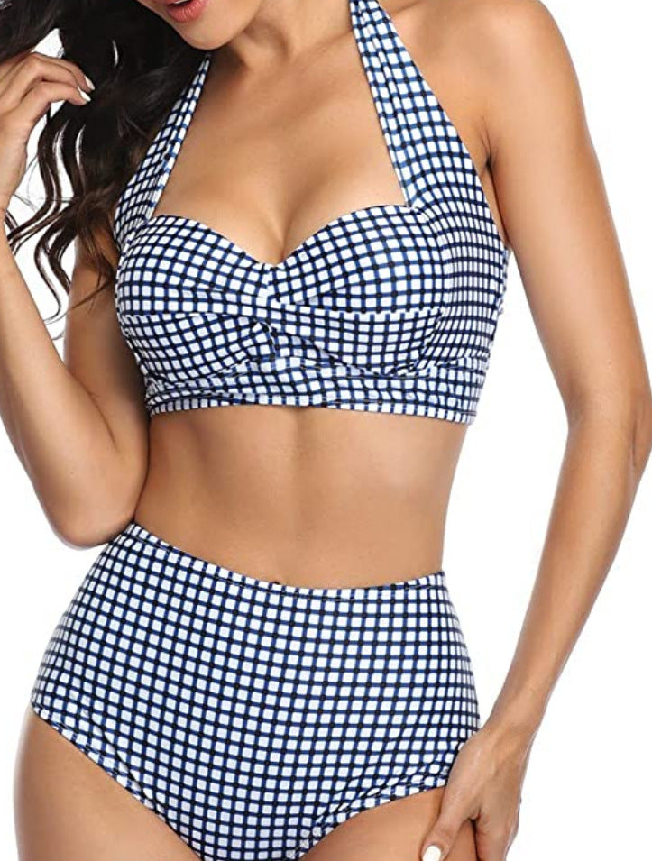 High-waist polyester lingerie bikini sets