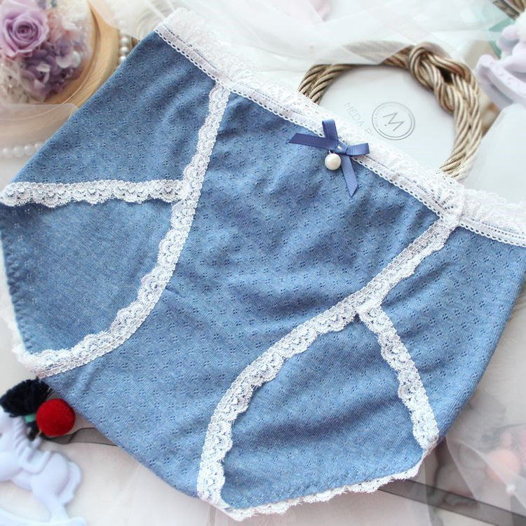 High-waisted seamless breathable cotton lingerie briefs