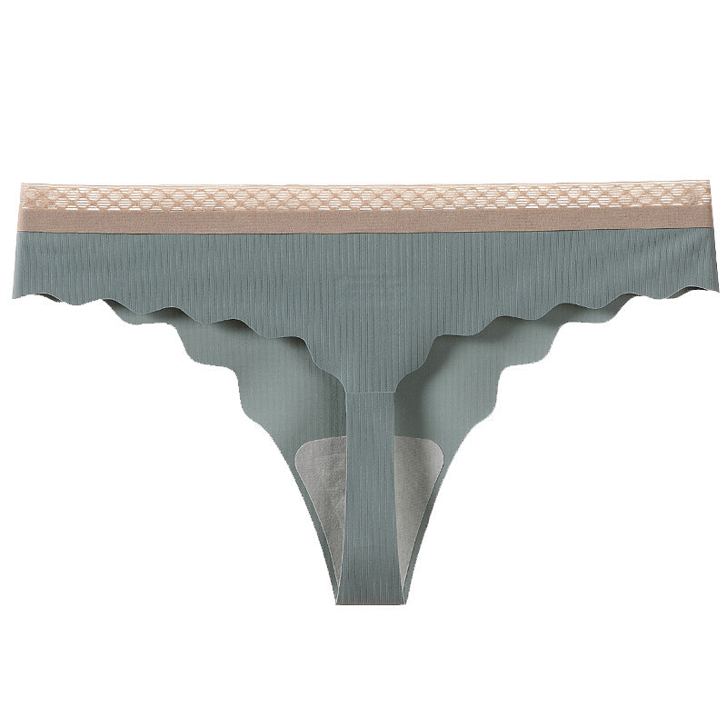 Low-waisted seamless breathable cotton lingerie briefs
