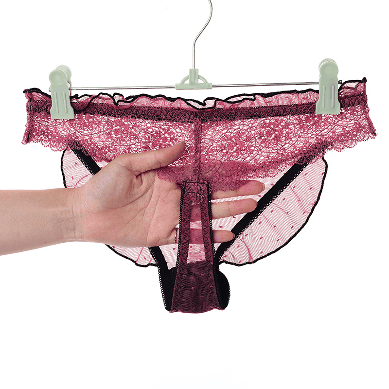 Low-waisted sheer lace and cotton lingerie briefs - image 3