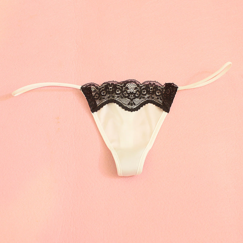 Low-waisted lace and cotton lingerie briefs - image 2