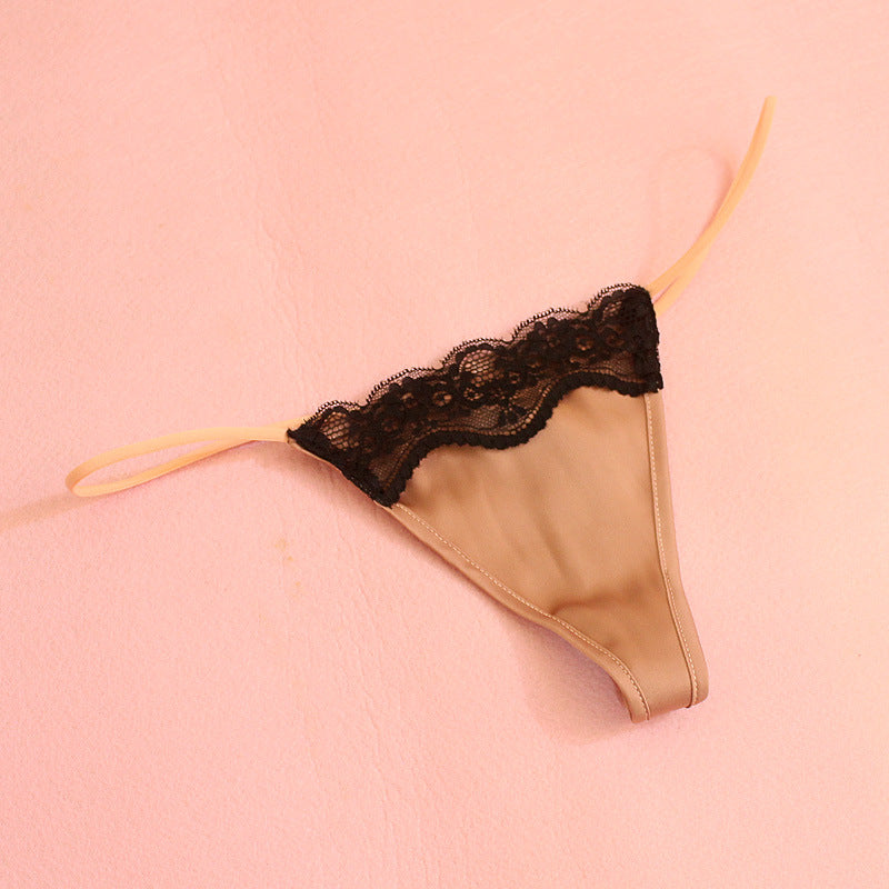 Low-waisted lace and cotton lingerie briefs - image 1